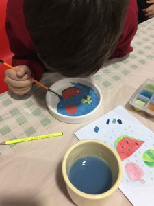 خانه دانش بنیاد ثبوتی - زنجان - رویداد بشقاب یلدا - سرامیک - سفال - نقاشی - رنگ استین - دبستان - پاییز - یلدا - 1404