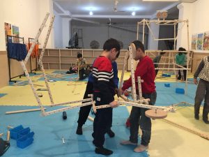 سازه‌بازی خانه دانش بنیاد ثبوتی - زنجان - سازه چوبی - دانش‌آموزان