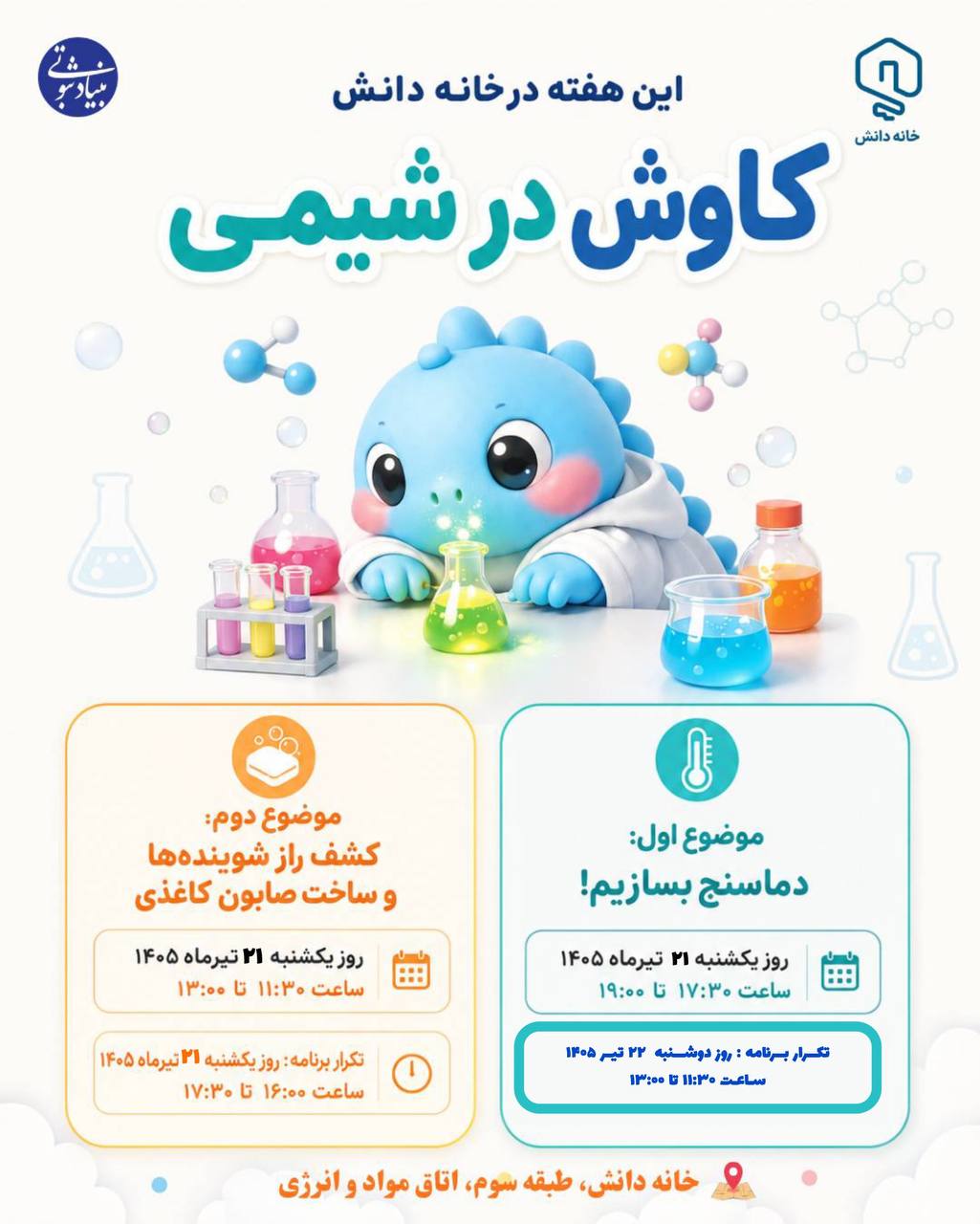 خانه دانش بنیاد ثبوتی-کاوش در شیمی-زنجان-ایران-دماسنج-شوینده
