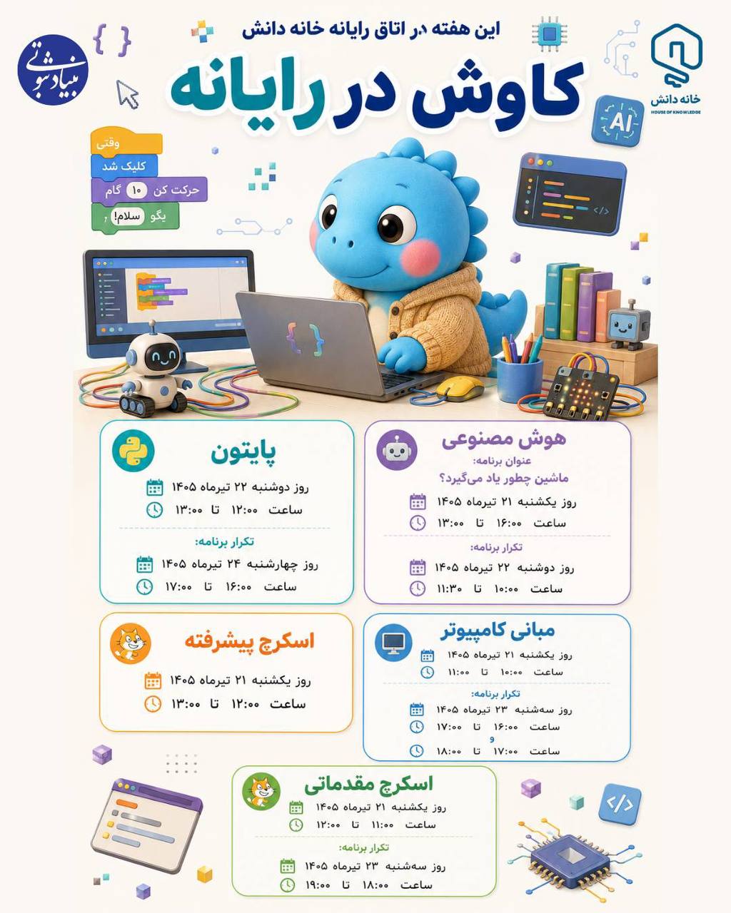 خانه دانش بنیاد ثبوتی-کاوش در رایانه-زنجان-ایران